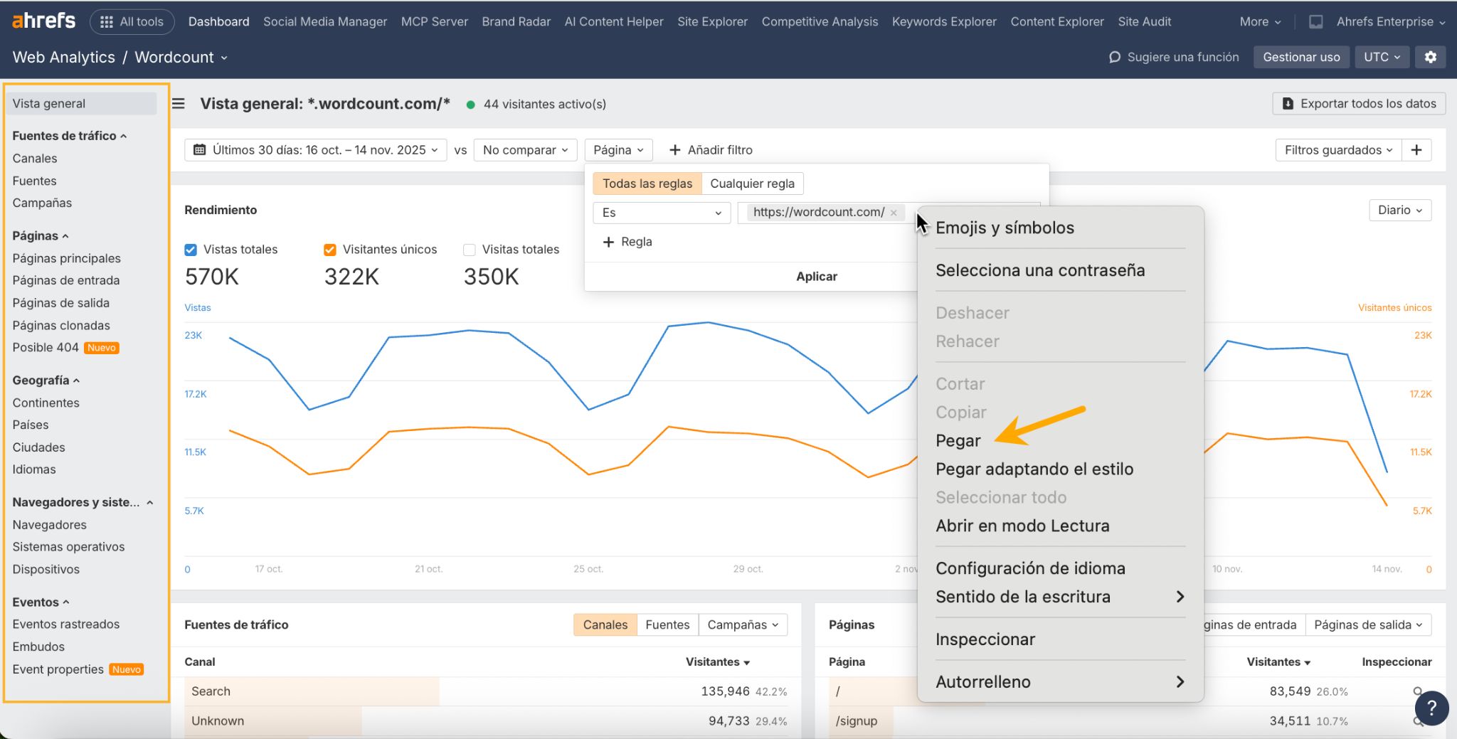 mejoras en web analytics de ahrefs