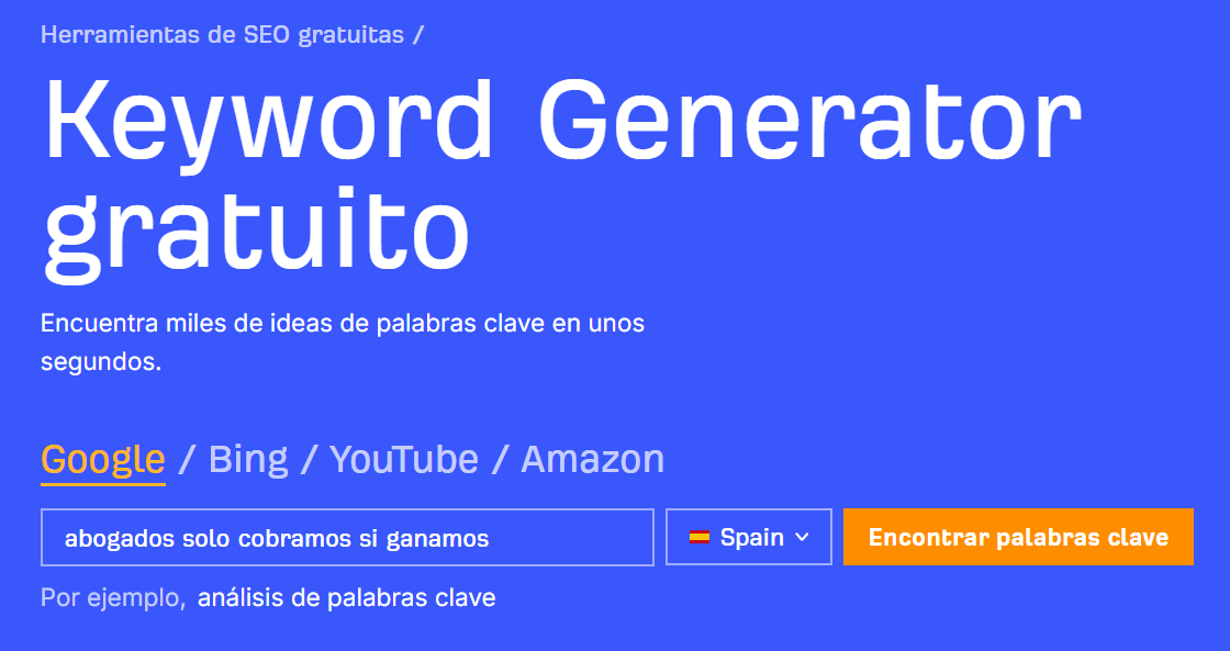 Usando el generador de palabras clave gratuito de Ahrefs para validar varias palabras clave o características con las que conectar tu marca.