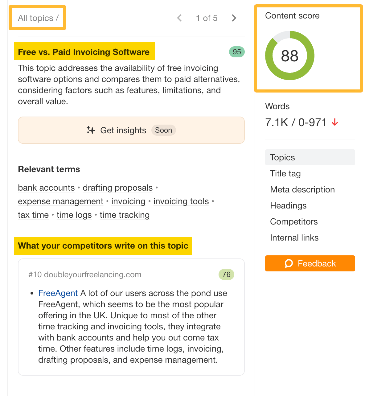 Utiliza AI Content Helper de Ahrefs para encontrar temas relevantes que tratar en el contenido.