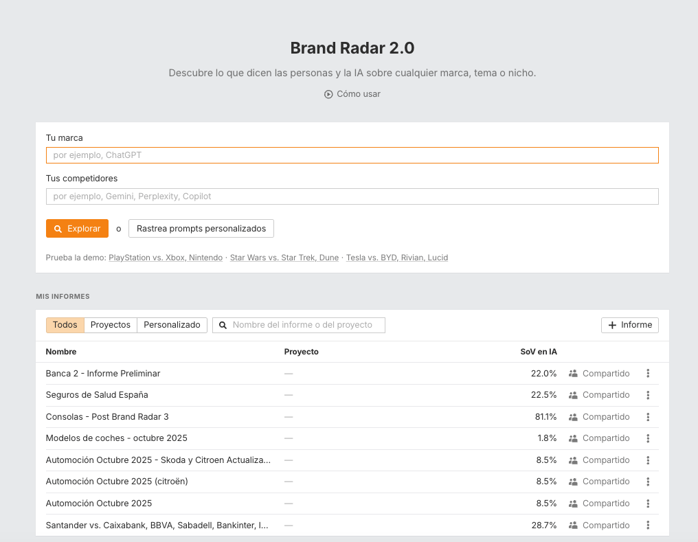 Brand Radar de Ahrefs