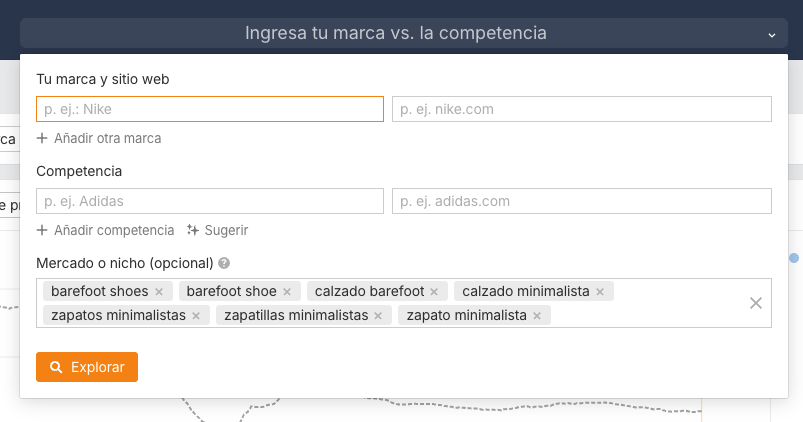 Introduciendo el mercado en Ahrefs