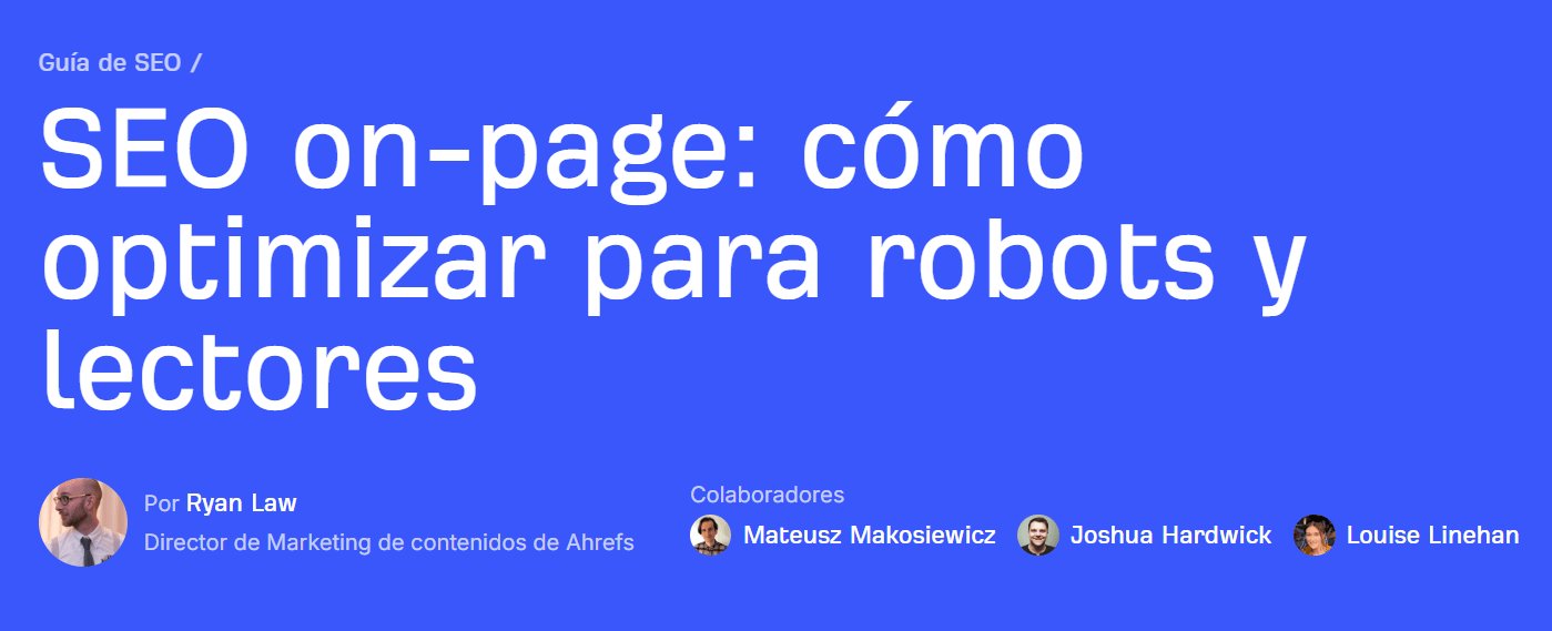 Screenshot de un post que habla sobre el SEO On Page.