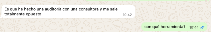 Captura de WhatsApp con duda