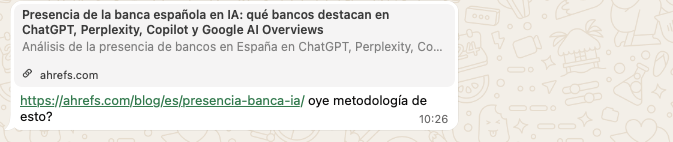 Captura de WhatsApp con duda