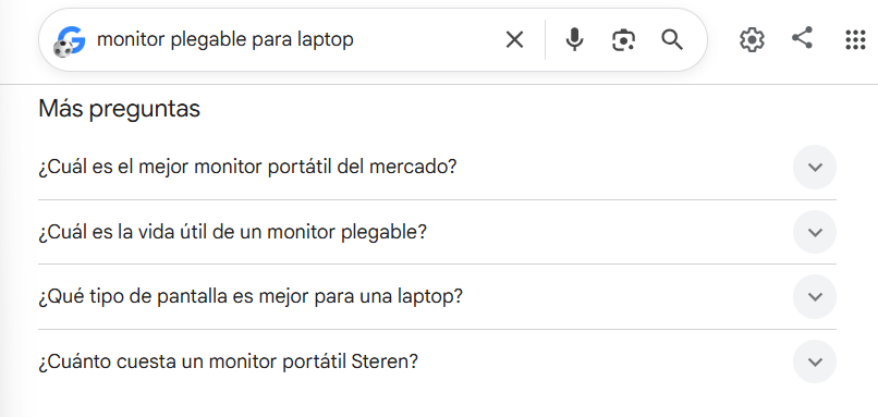 Caja de "Otras preguntas de los usuarios" en los resultados de Google