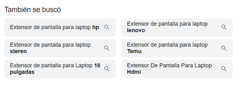 Sección de "Búsquedas relacionadas" en Google