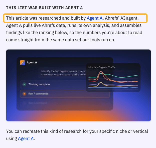 Letaido trabajando con datos de Ahrefs para crear un artículo basado en datos.