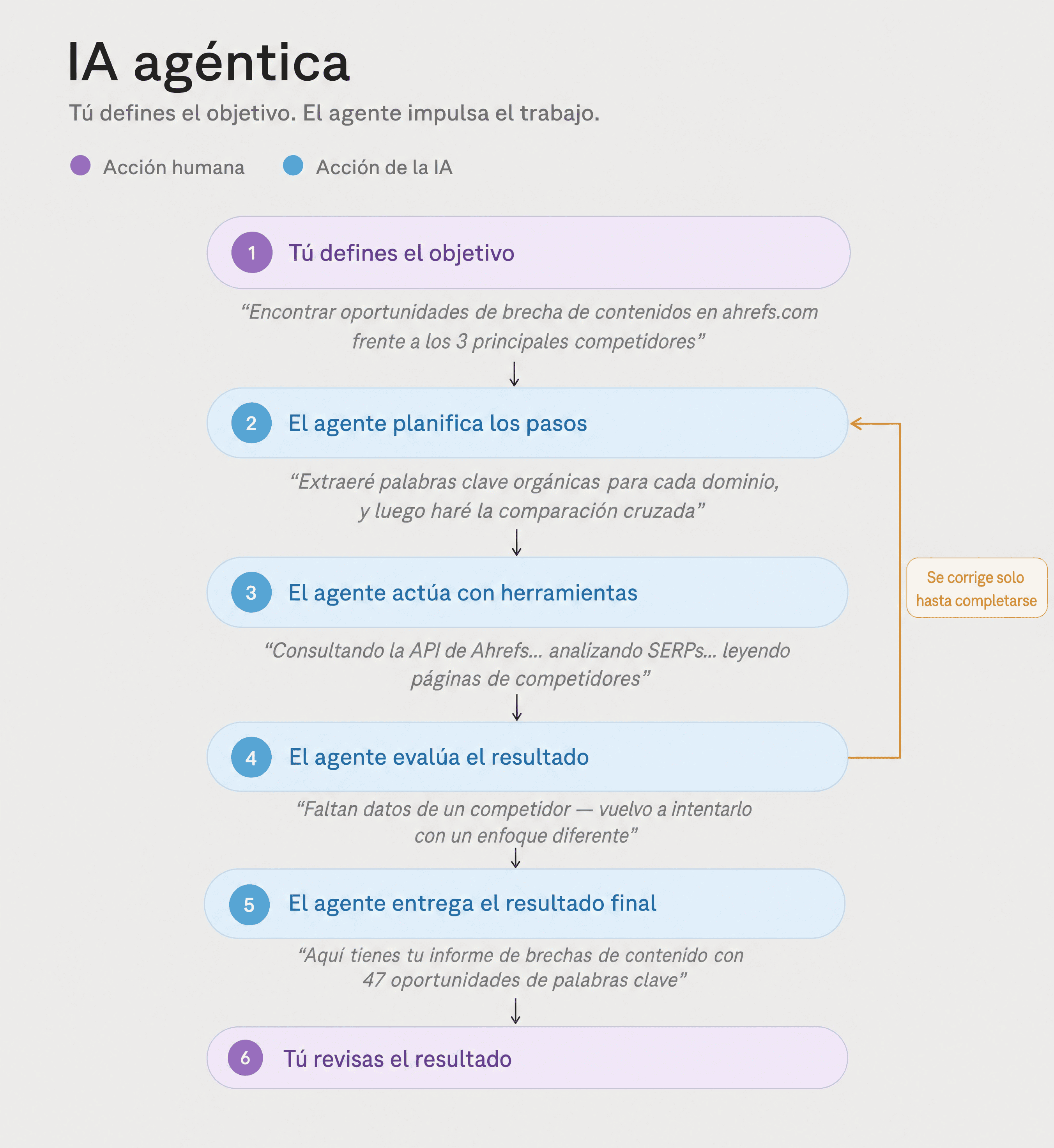 Ciclo de IA agéntica: observar, razonar y actuar