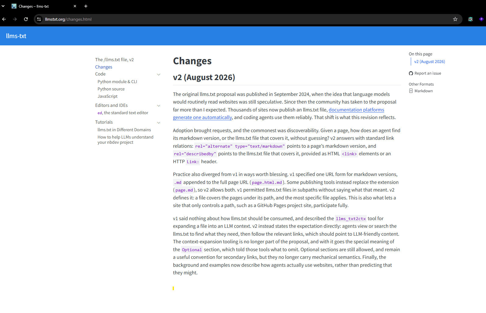 Documentación oficial del llms.txt