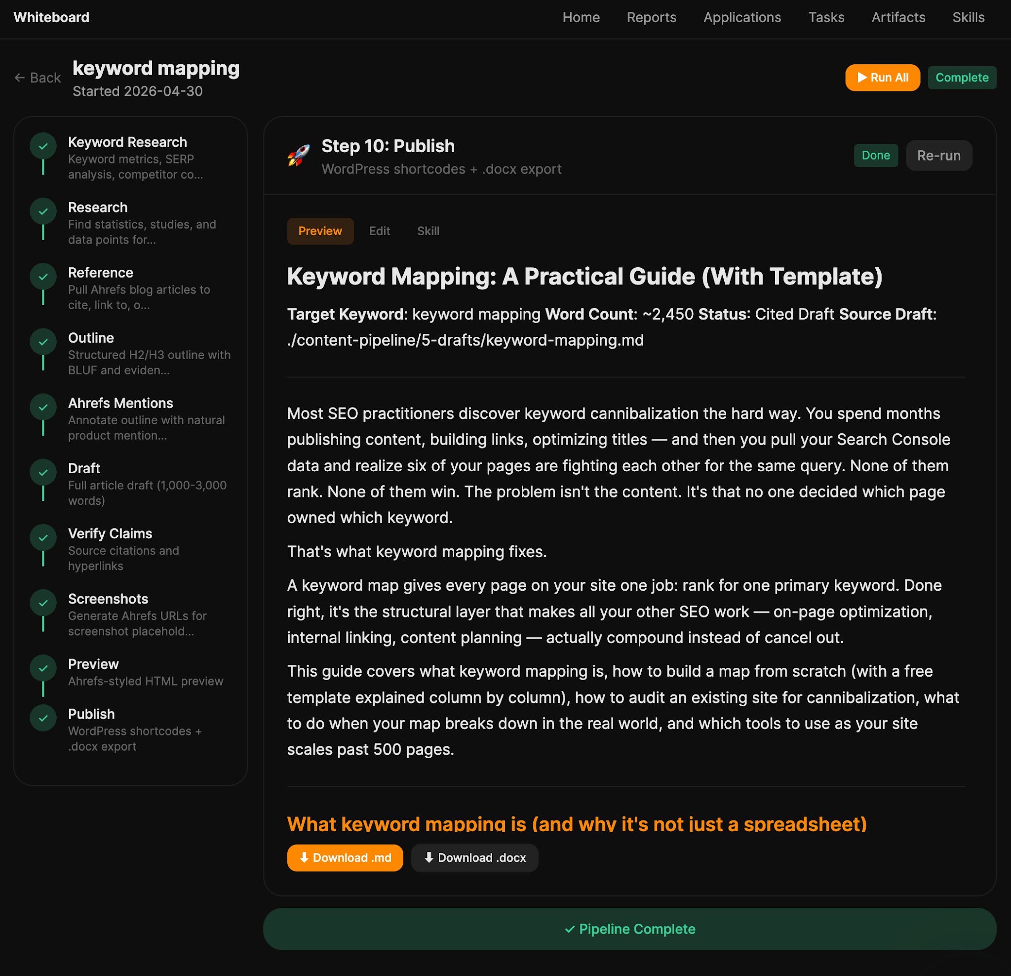Flujo de trabajo automatizado para actualizar entradas de blog