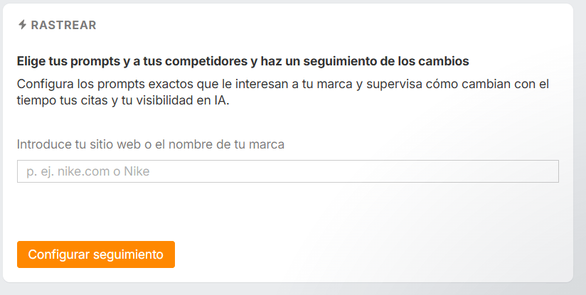Pantalla de inicio de Brand Radar con ahrefs.com introducido en el campo de sitio web o nombre de marca y el botón Analizar.
