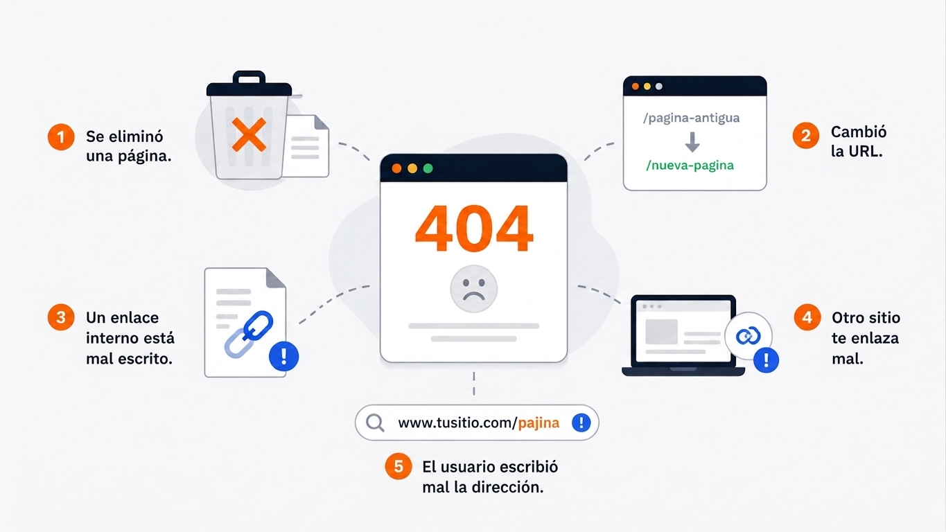Principales causas de un error 404