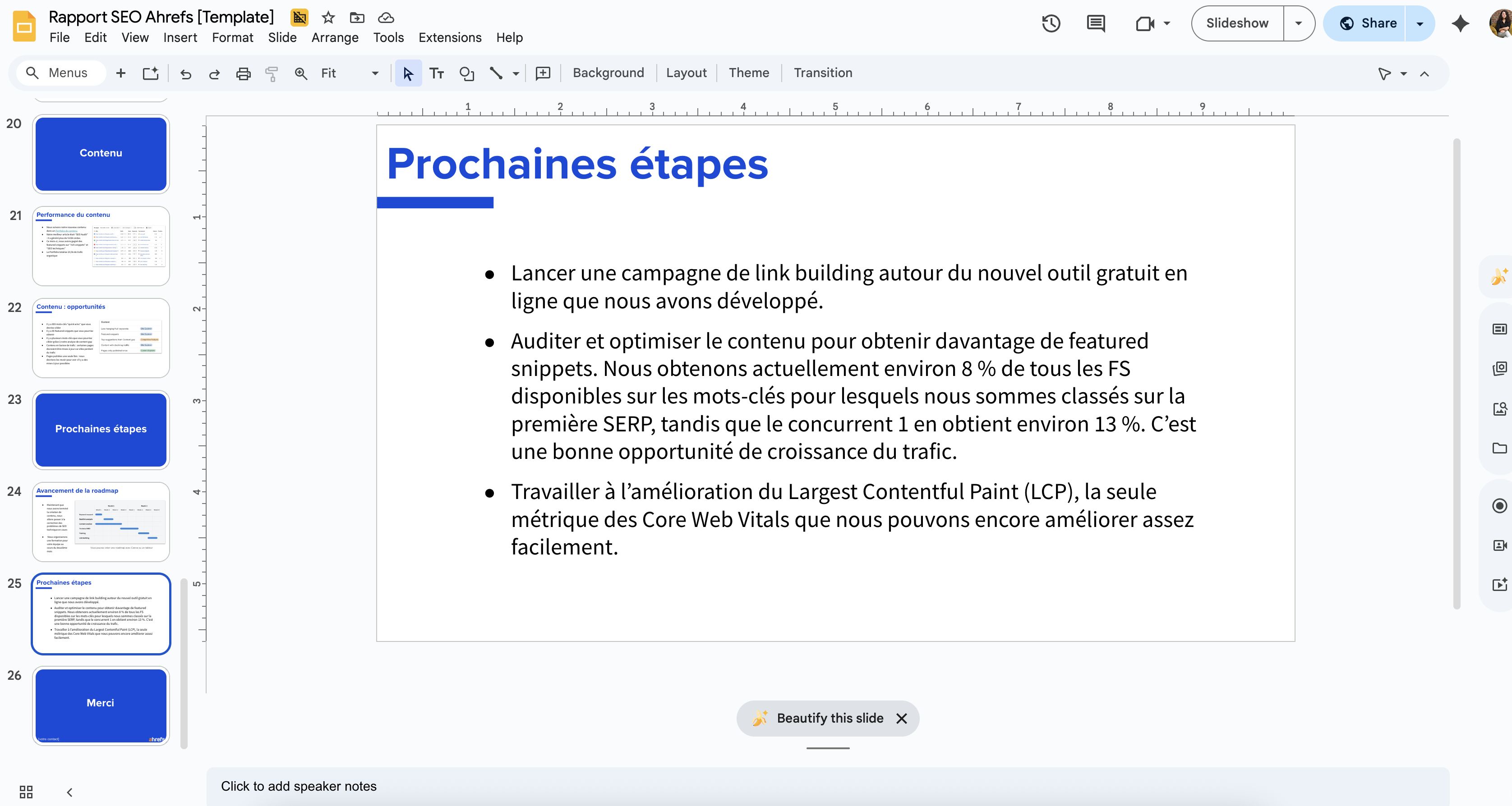 capture-ecran-du-template-rapport-seo-gratuit-ahrefs-etapes-seo-a-venir
