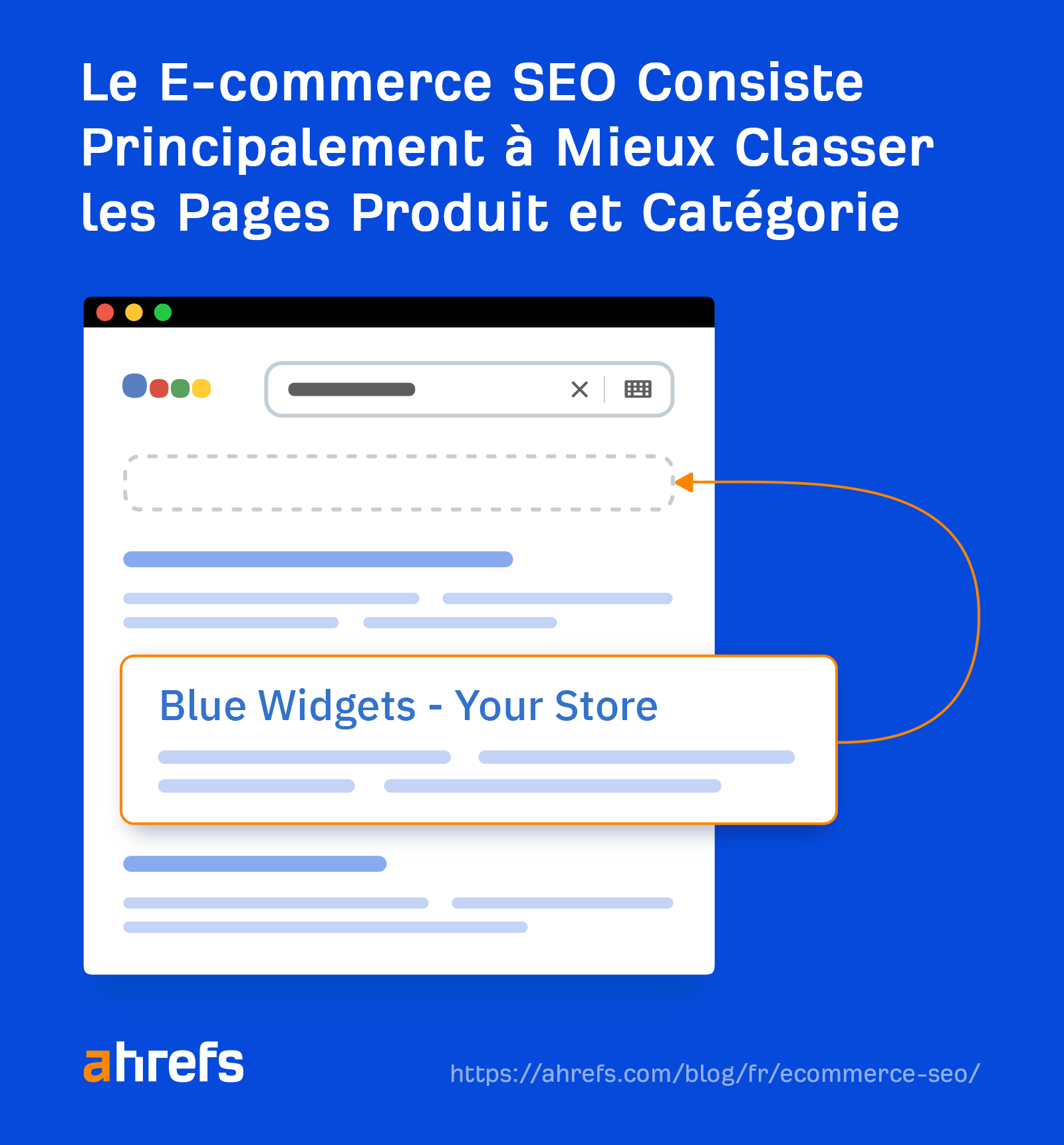 Le E-commerce SEO consiste principalement à mieux classer les pages produit et catégorie.