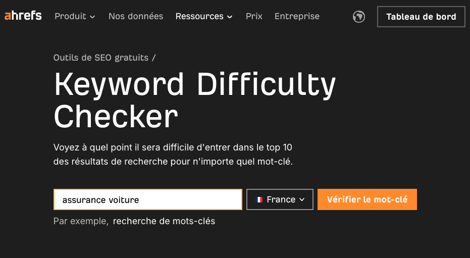 outil-trouver-difficulte-mot-cle-seo-gratuitement-ahrefs