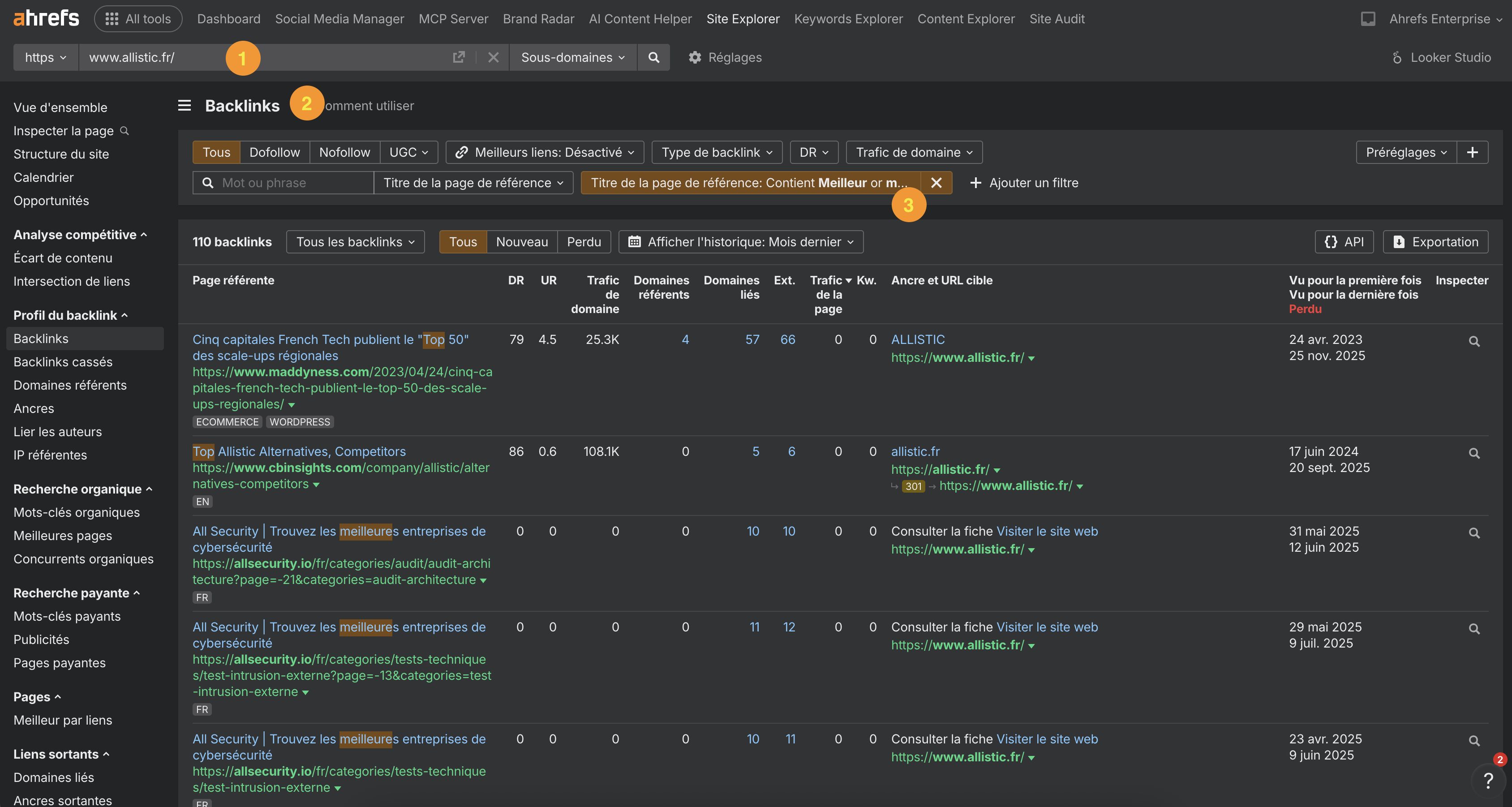 trouver backlinks concurrents tuto ahrefs