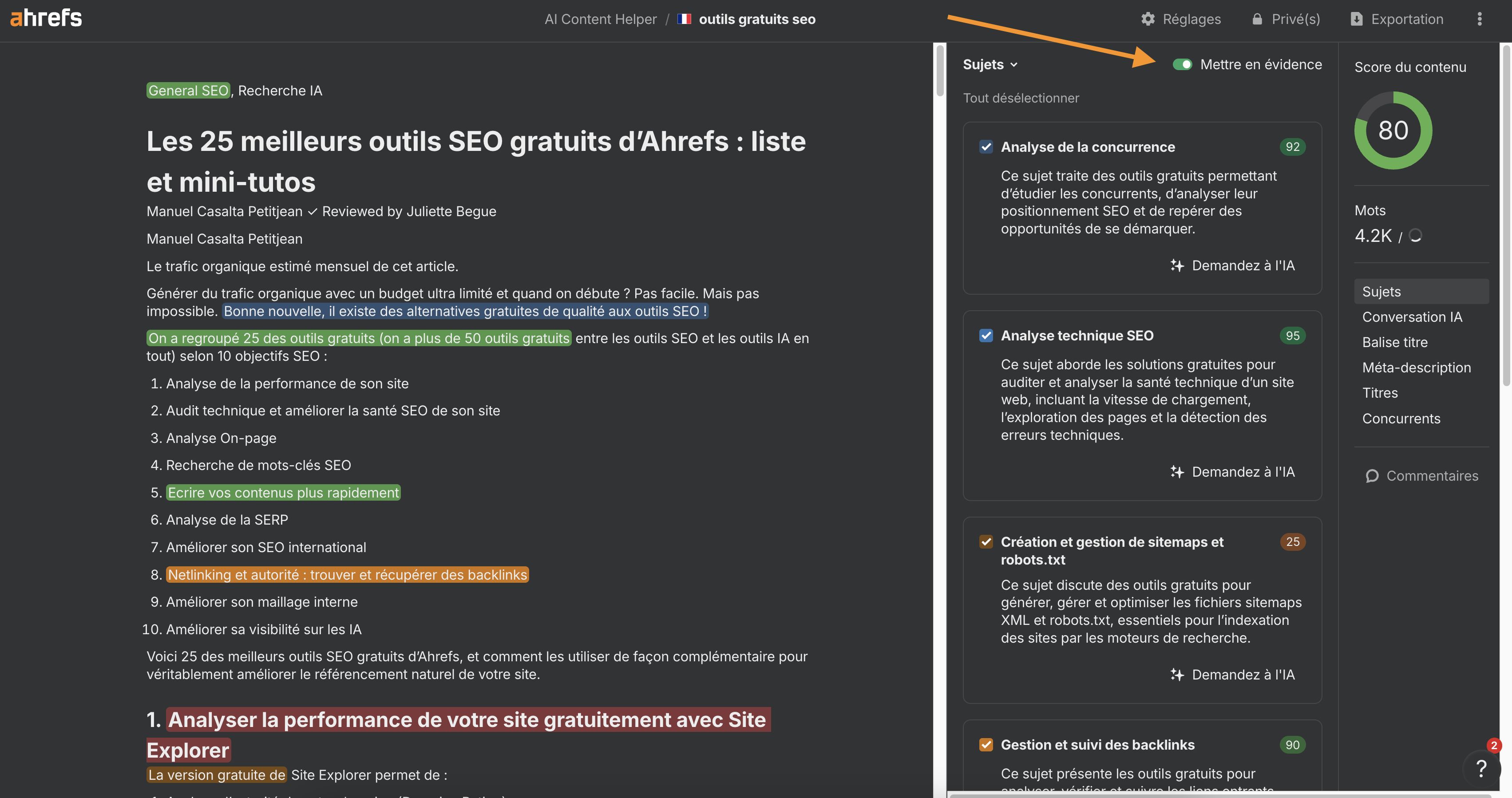 trouver-optimisations-pour-etre-cite-par-chatgpt-ia-analyse-article-avec-ai-content-helper-ahrefs