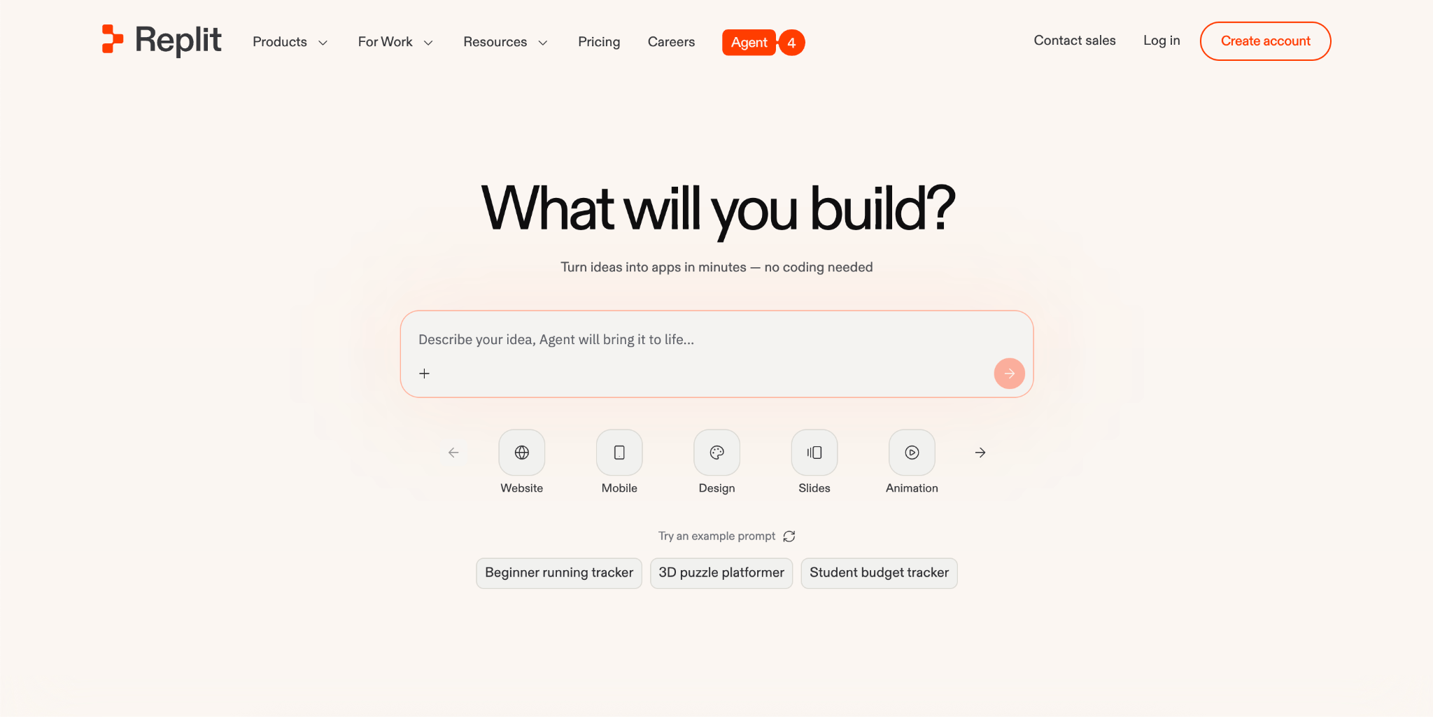 Capture d'écran de l'interface de Replit pour le vibe coding
