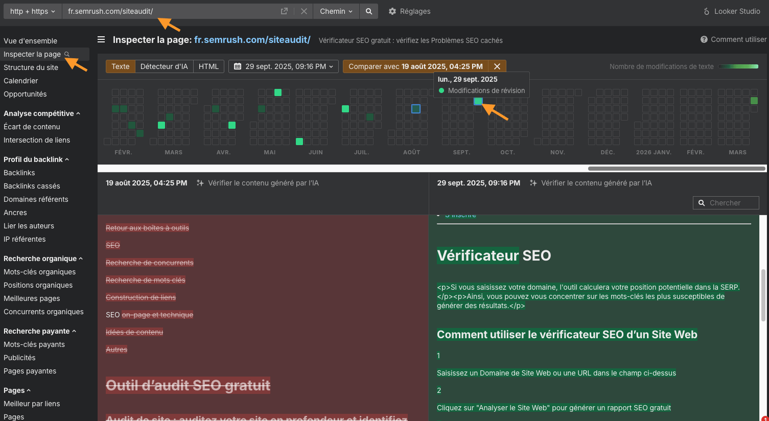 Utilisez Inspecter la page pour trouver les modifications d'une page qui ont permis à votre concurrent d'arriver en position zéro