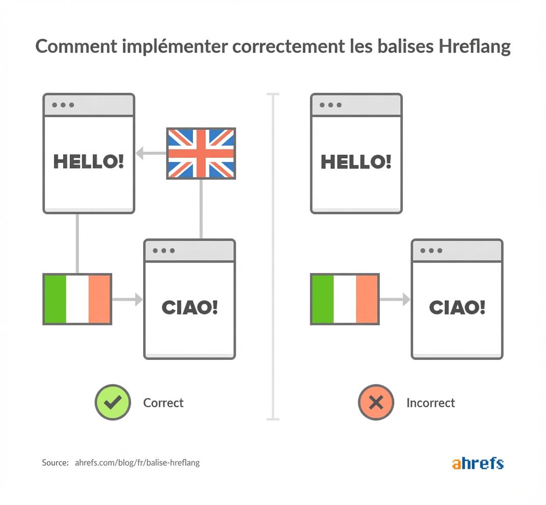 Schéma : Comment implémenter les balises hreflang proprement pour son SEO international