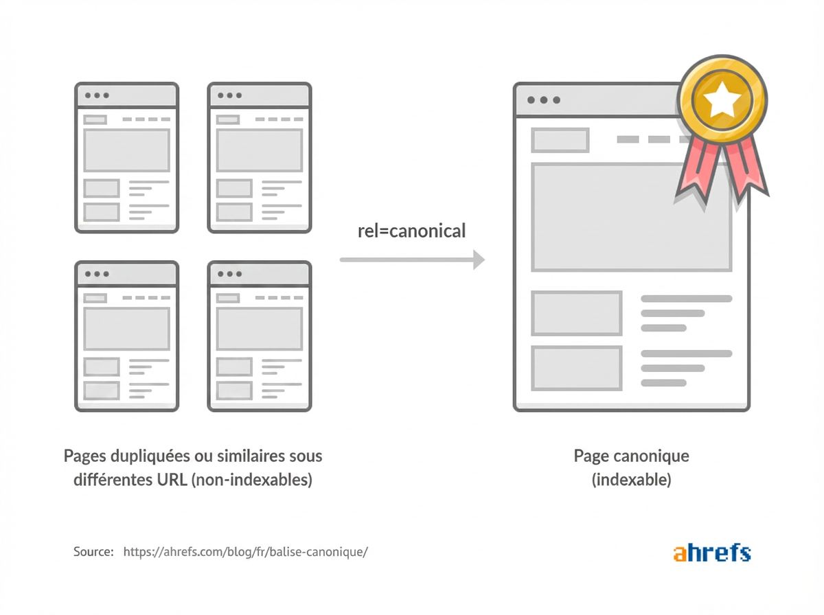 Schéma illustrant le fonctionnement d'un balisage canonique