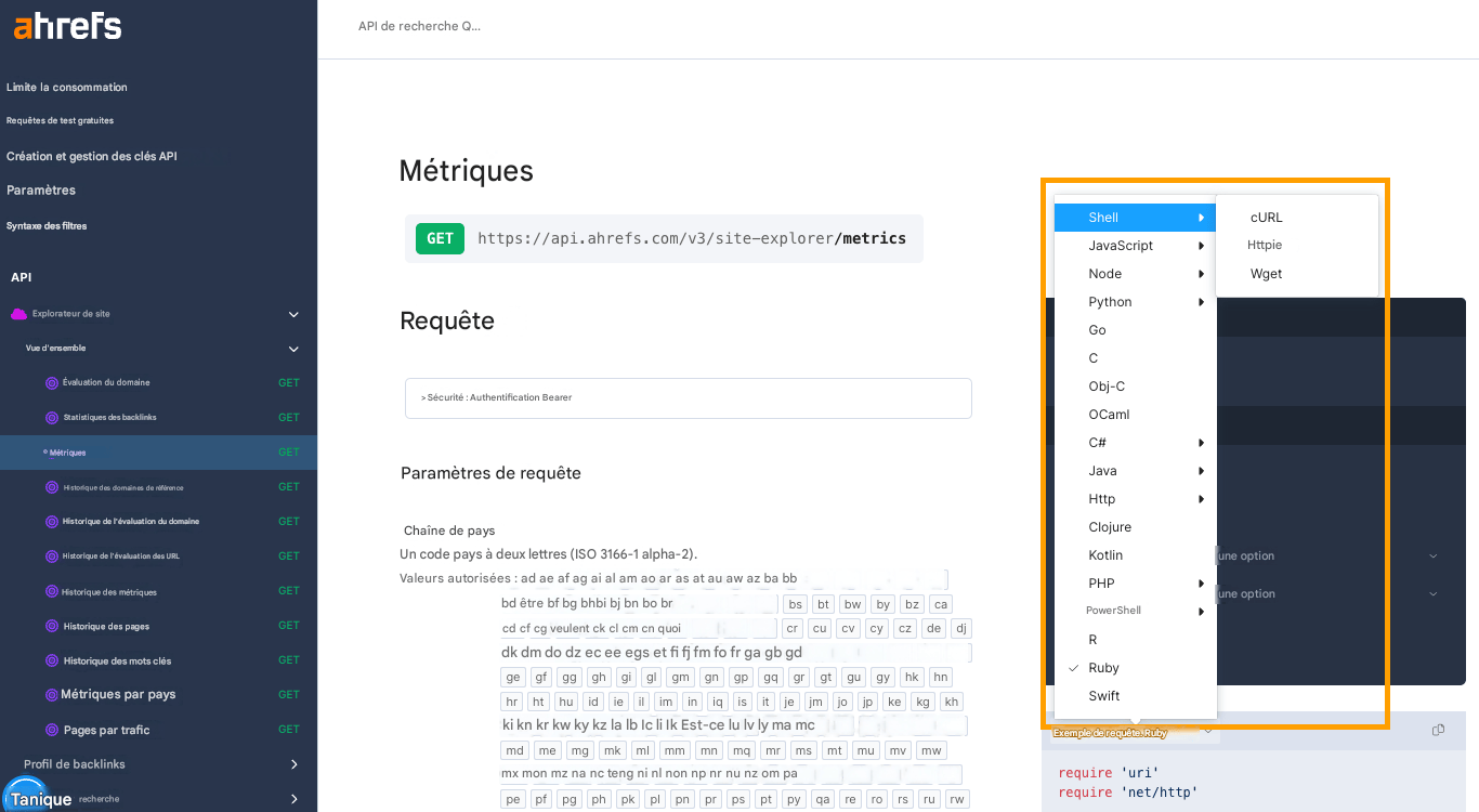 Ahrefs APIs documentation