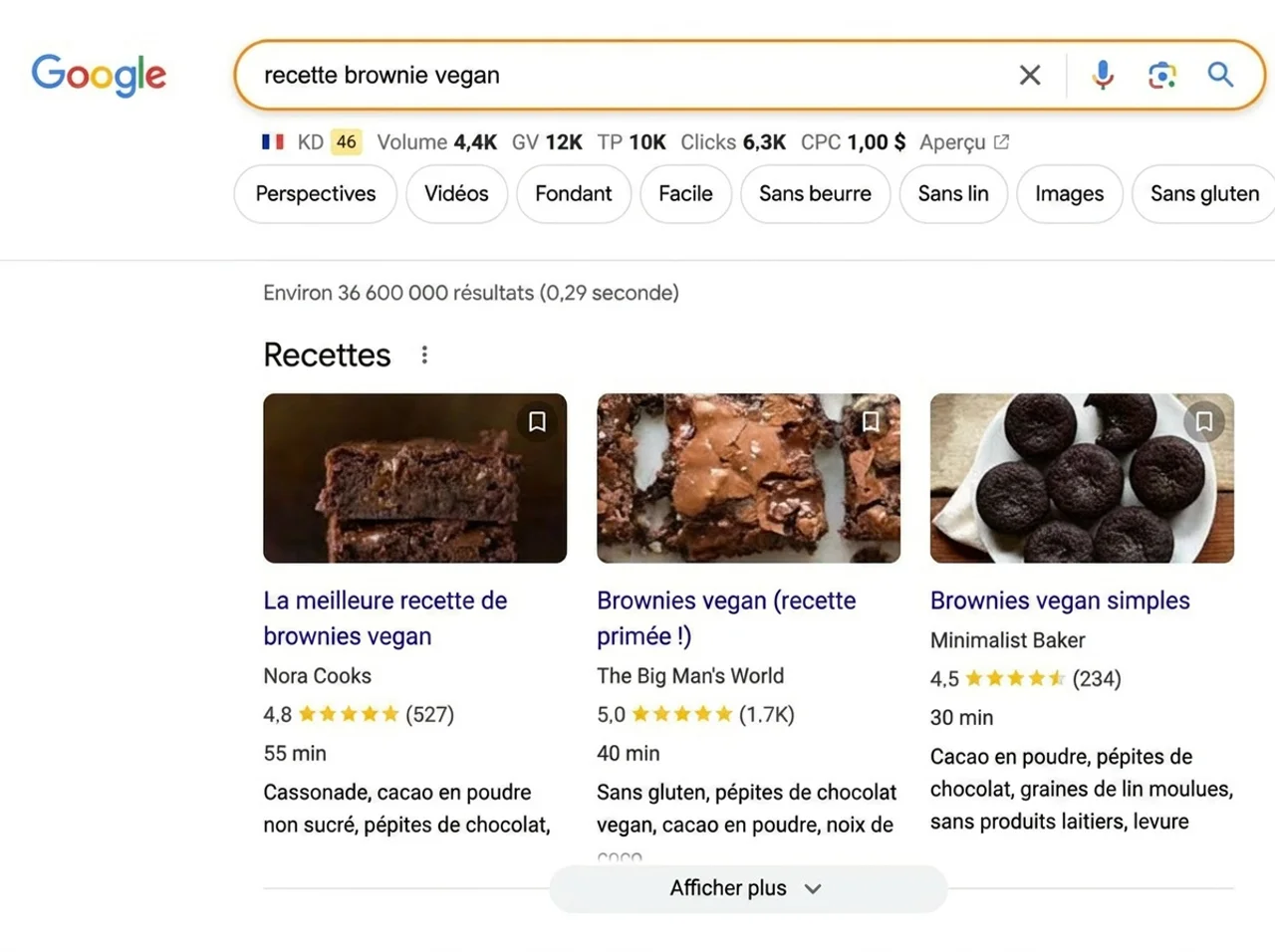 Exemple de résultat enrichi.