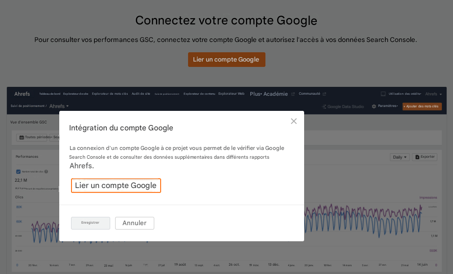 Lier un compte Google