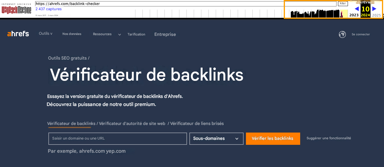 Vérificateur de backlinks
