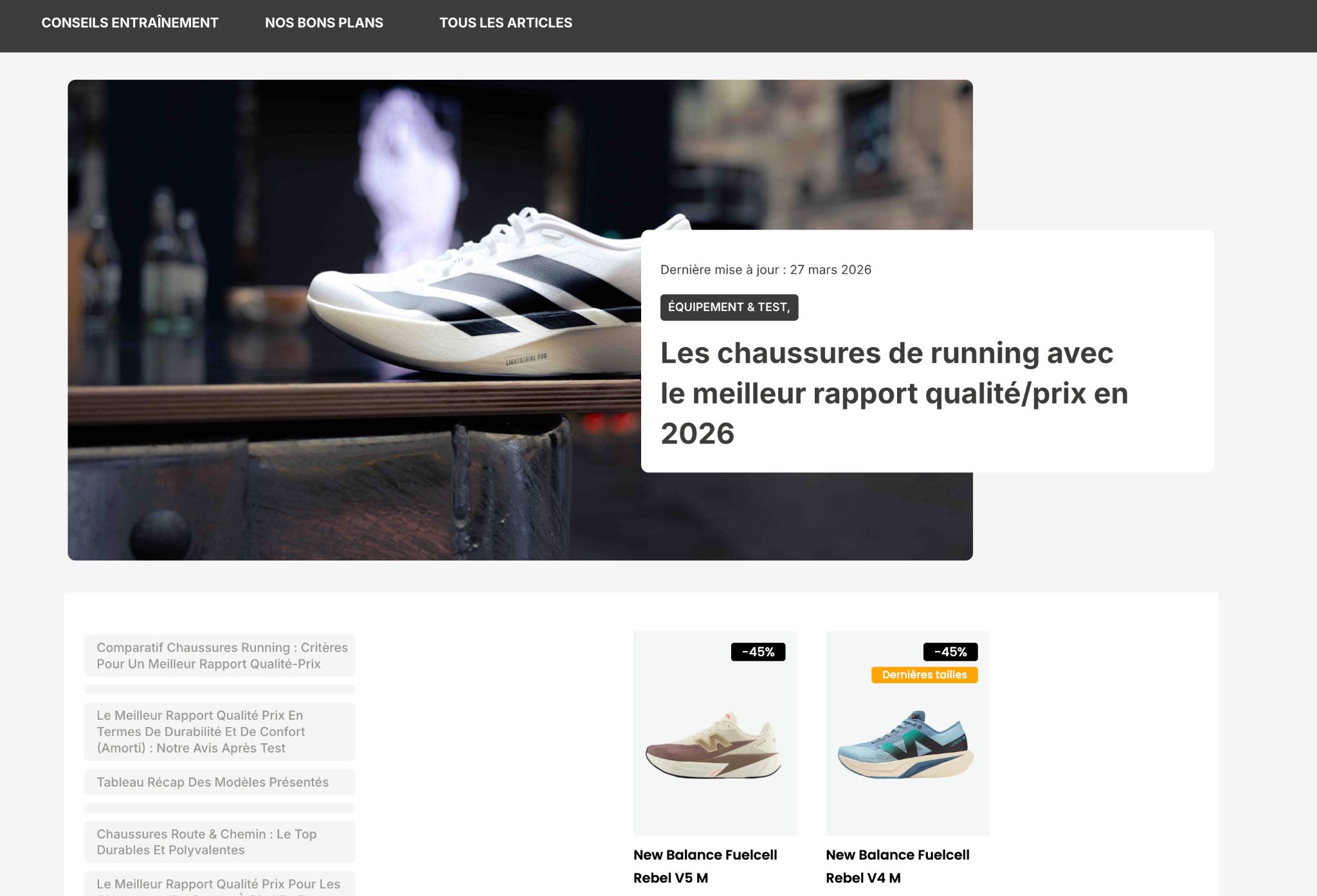 premier résultat google pour la requête meilleures chaussures de course pour pieds plats 