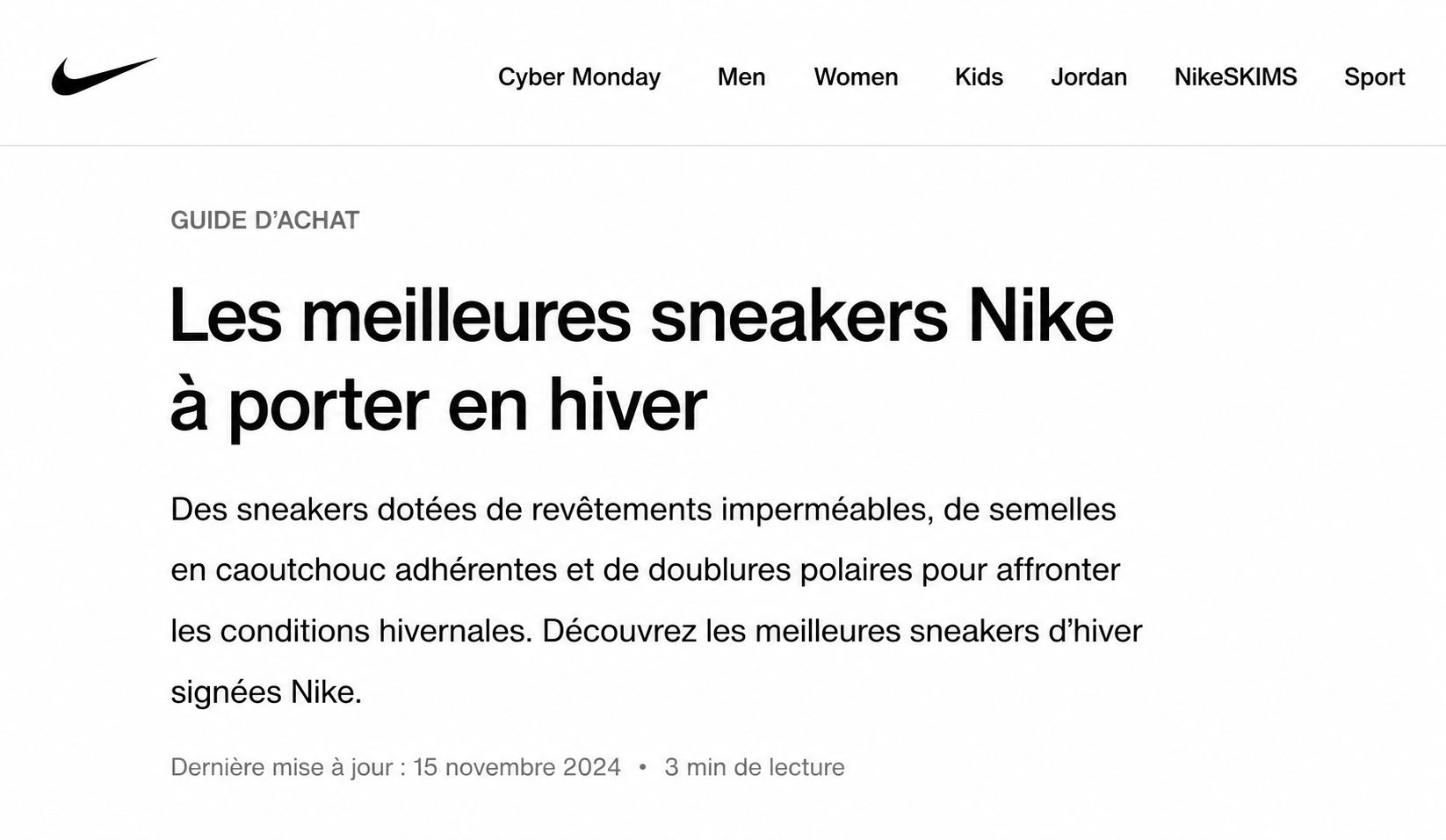 Les meilleures baskets d’hiver selon Nike