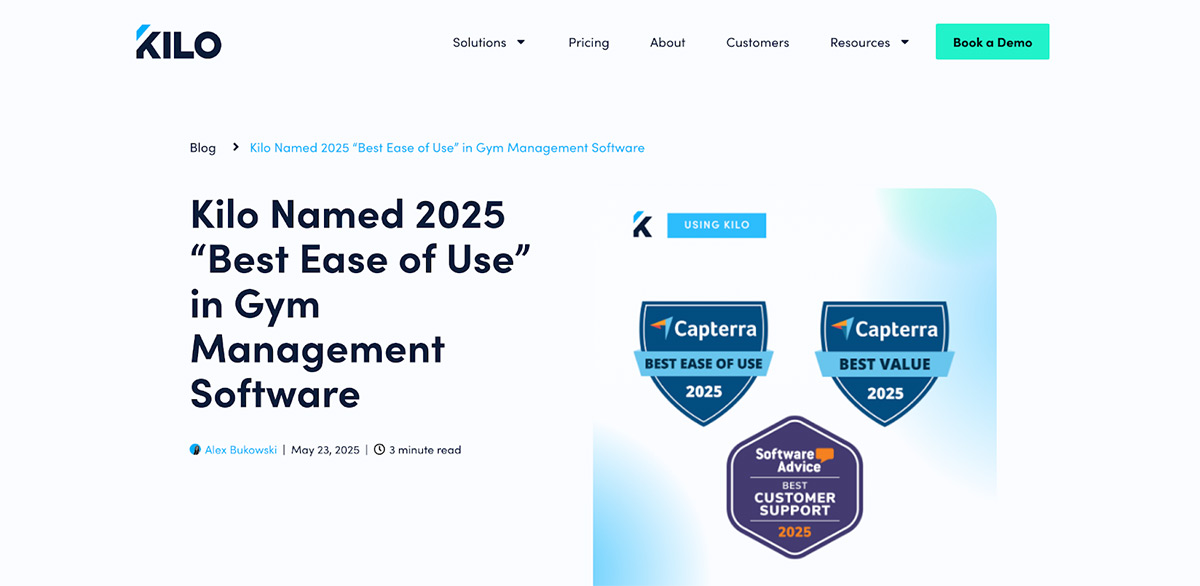 Mentions Capterra pour le site Kilo