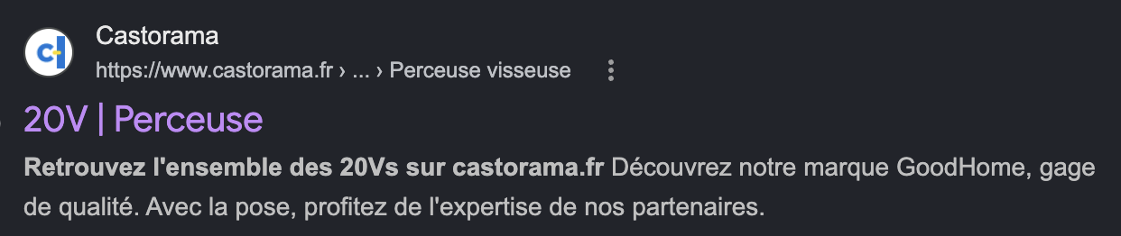 Exemple de balise titre pour les pages catégories 