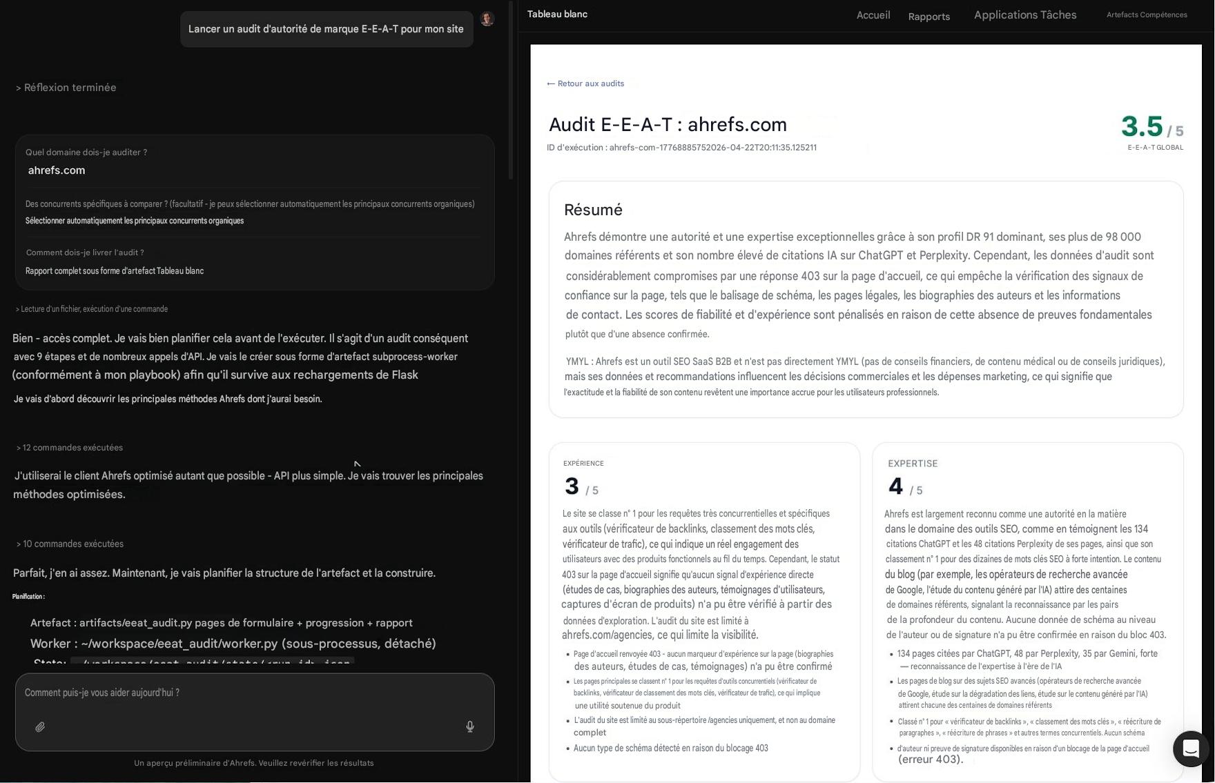 Agent SEO IA pour auditer les signaux EEAT