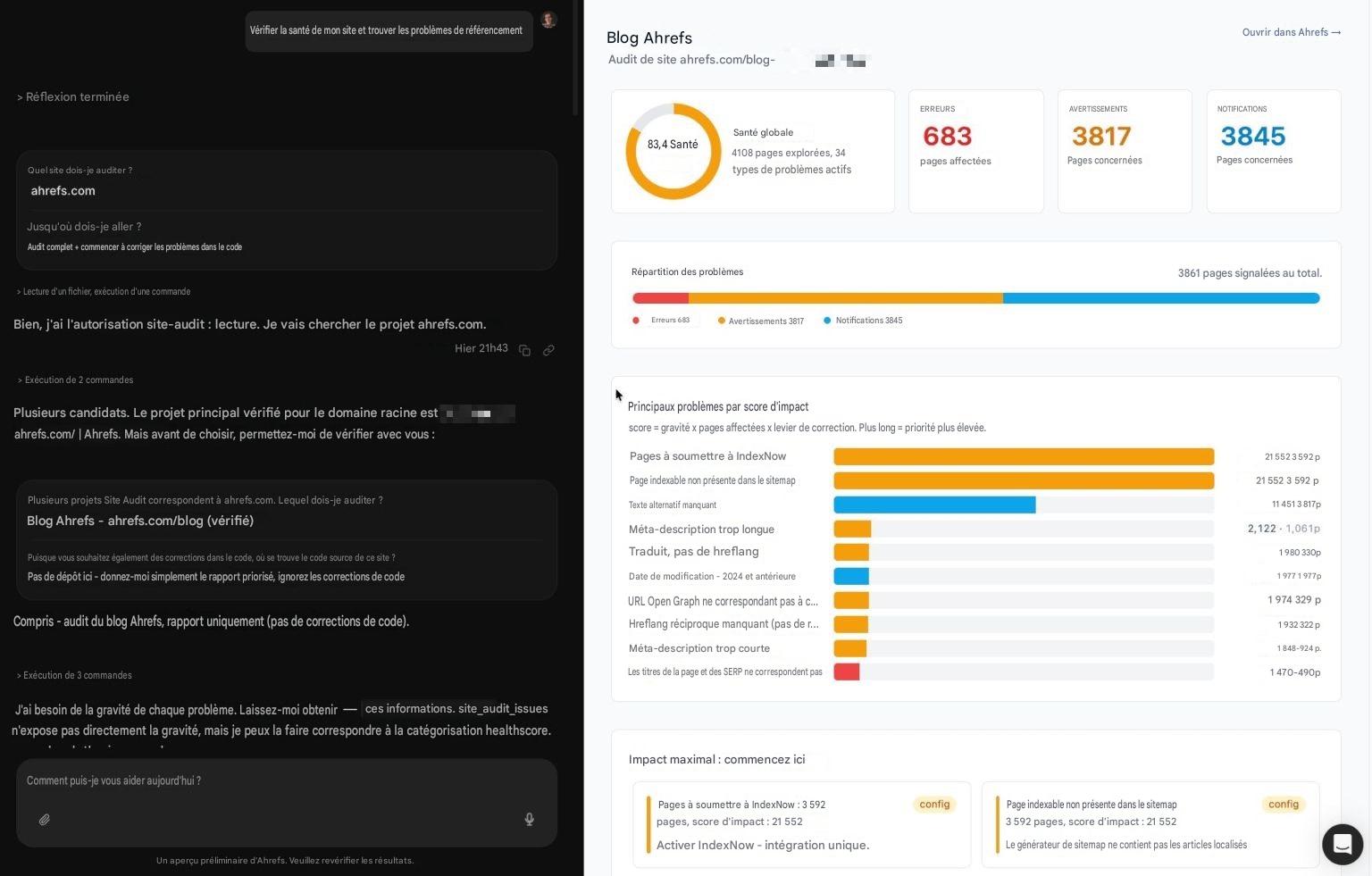 Agent SEO IA pour corriger les problèmes techniques