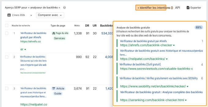 liste de mots-clés dans Keywords Explorer