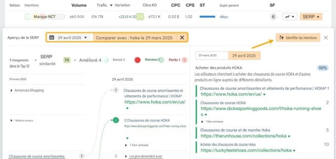 l'intention de recherche des mots-clés prioritaires dans Rank Tracker
