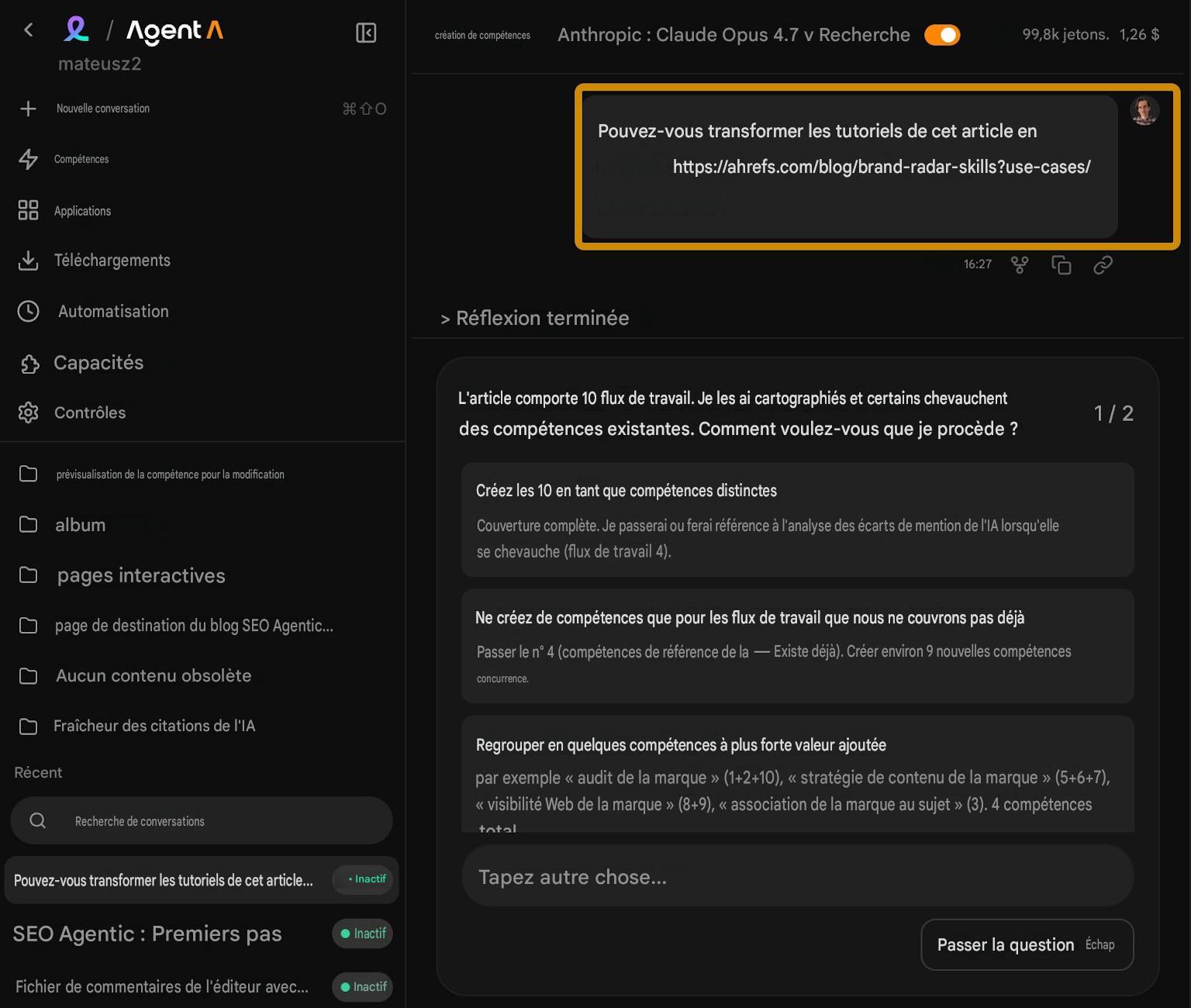 skills agent SEO IA