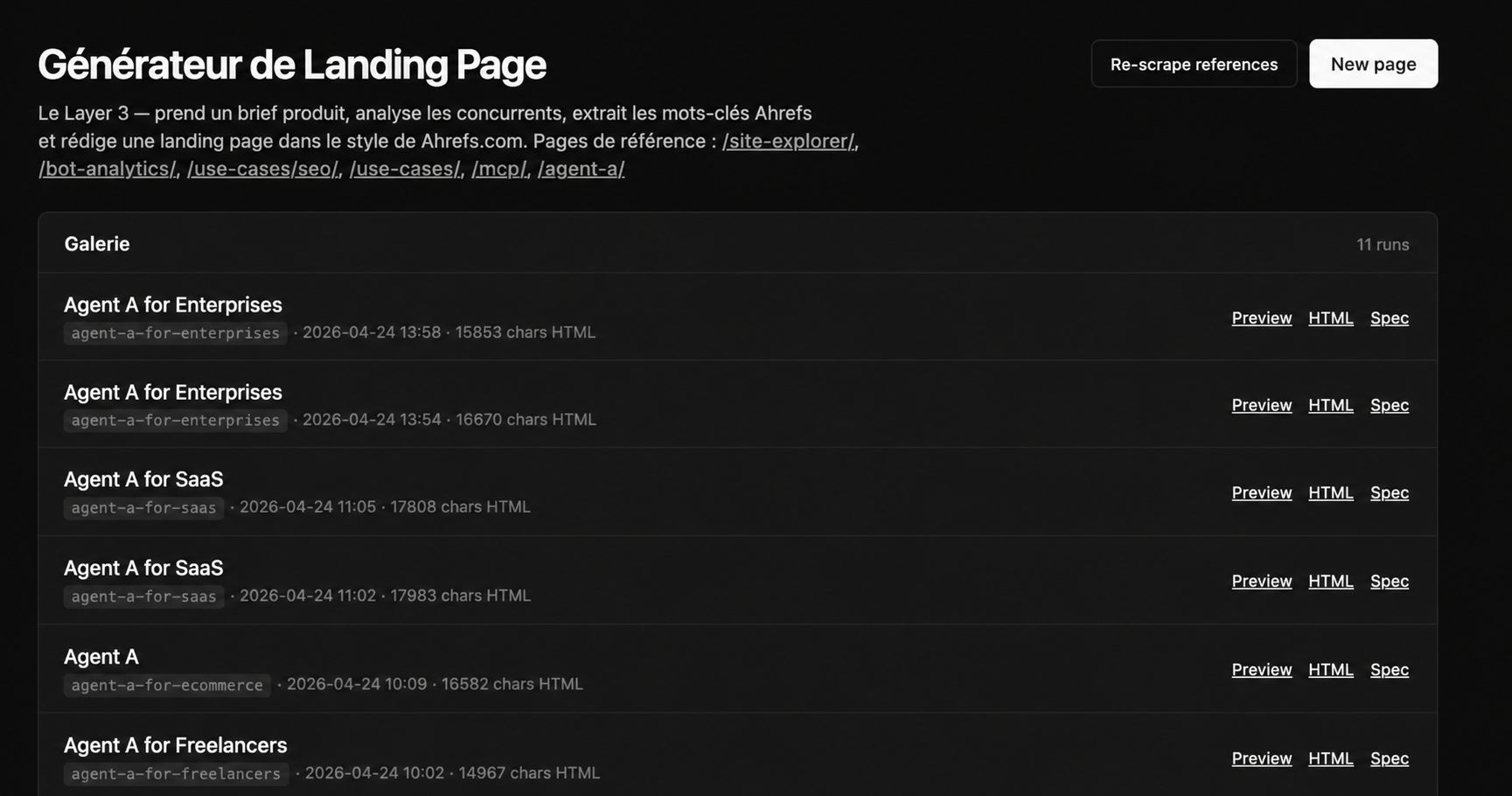 brief générateur de landing page pour automatiser son product marketing