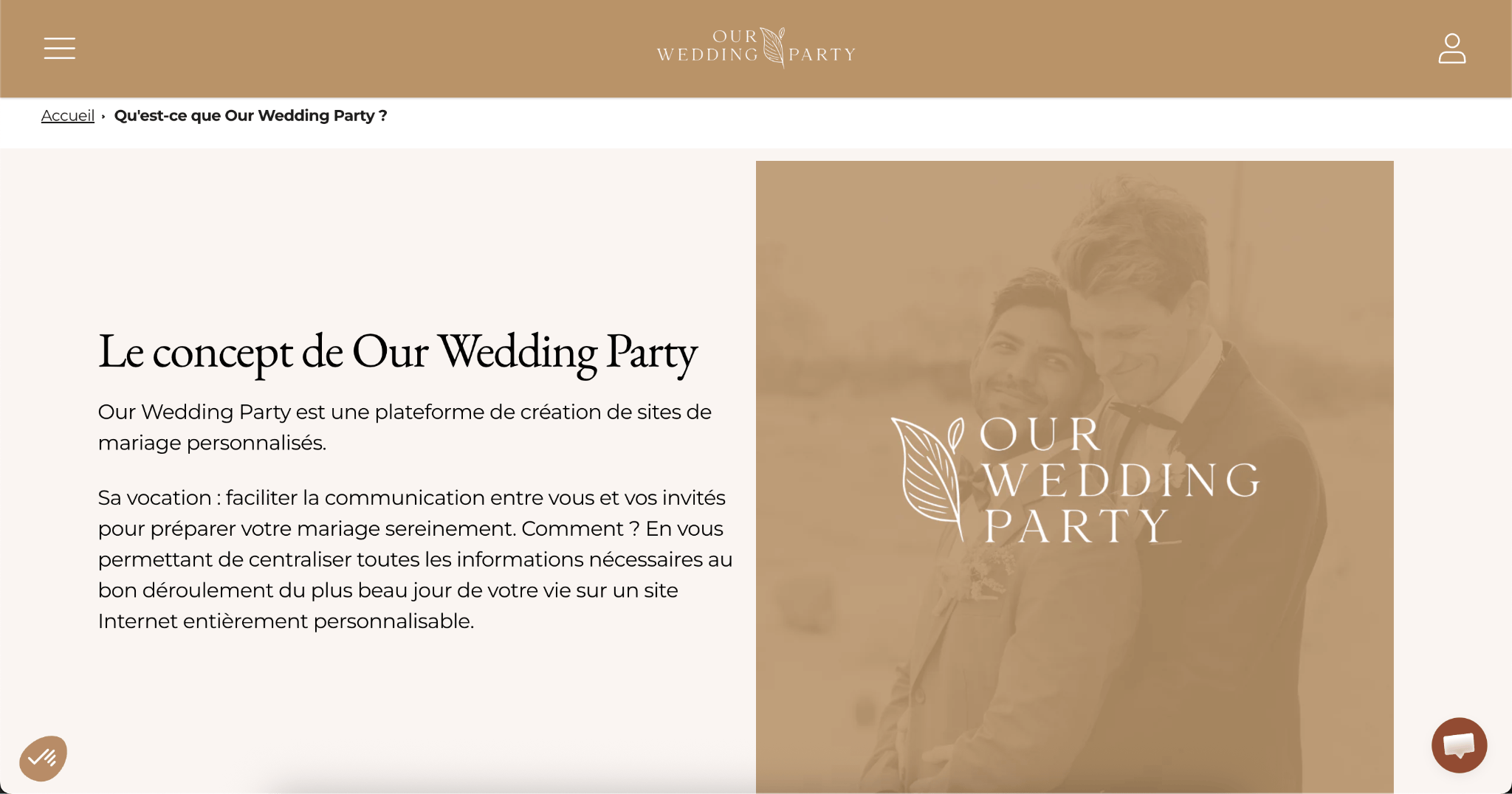 Capture d'écran du concept de Our Wedding Party
