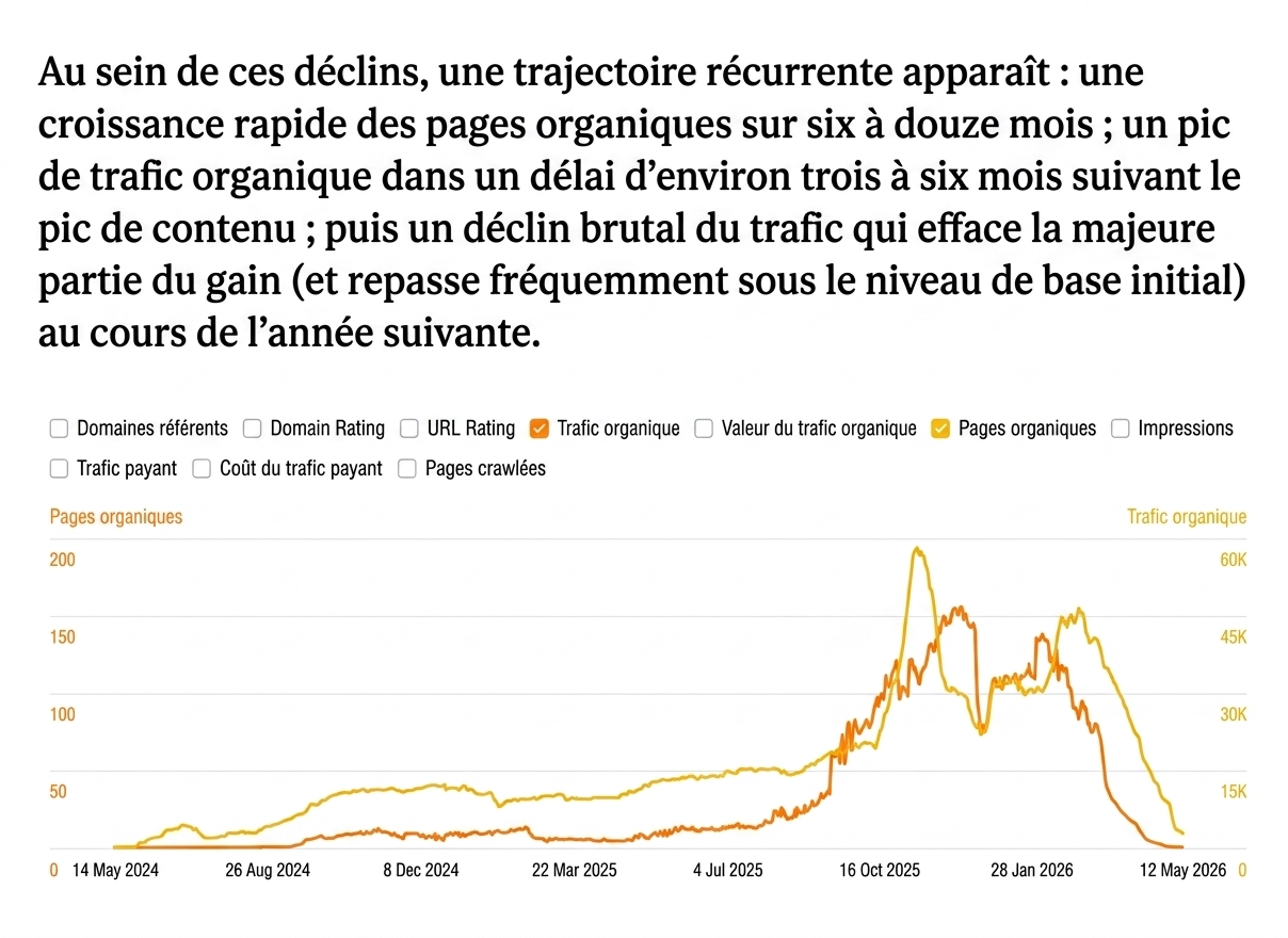 Exemple de graphique de trafic en mont IA tiré de l'article de Lily