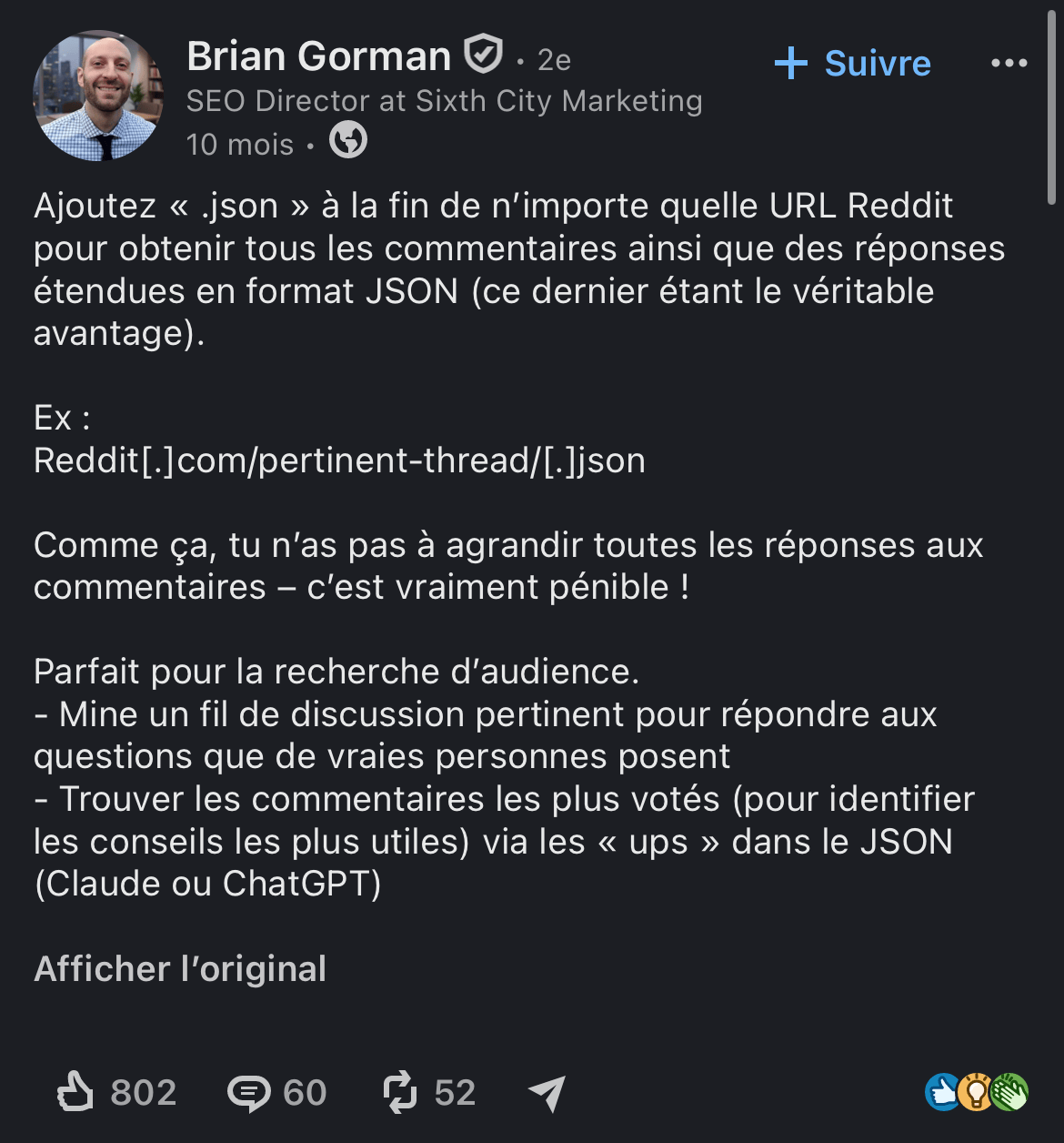 post LinkedIn Brian Gorman