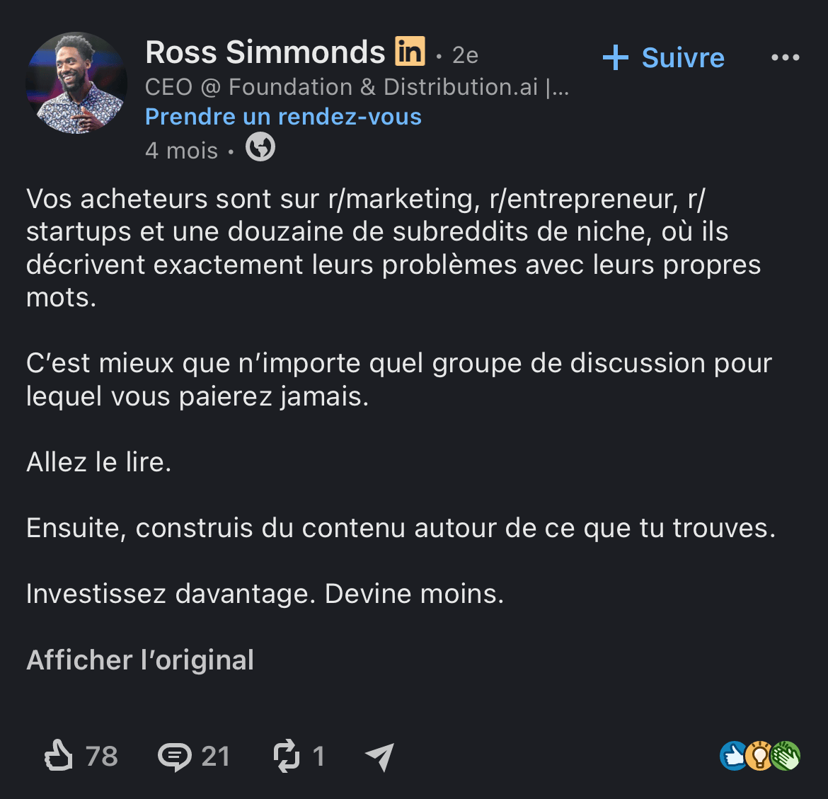 post LinkedIn Ross Simmonds