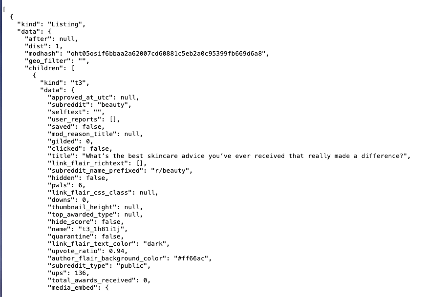 réponses étendues au format json