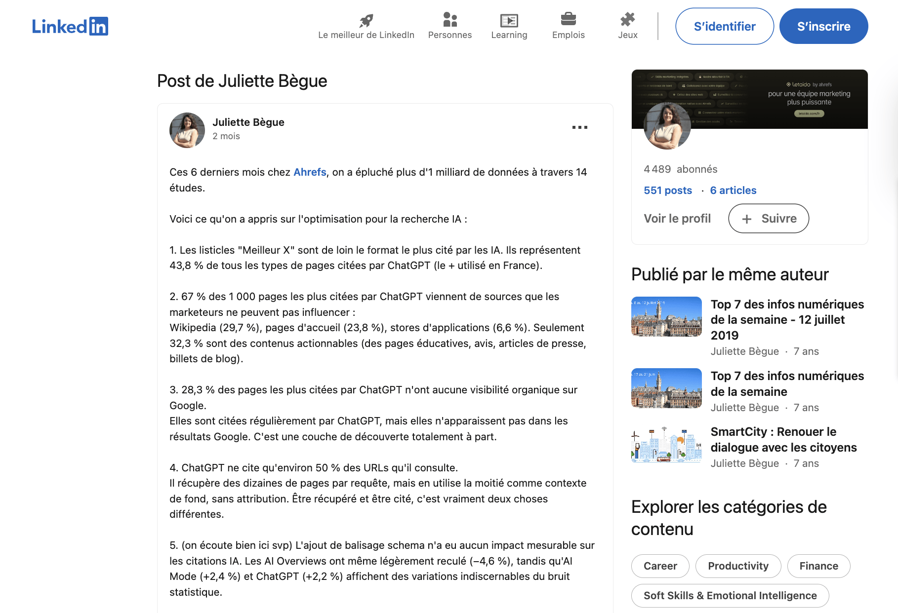 Exemple post LinkedIn