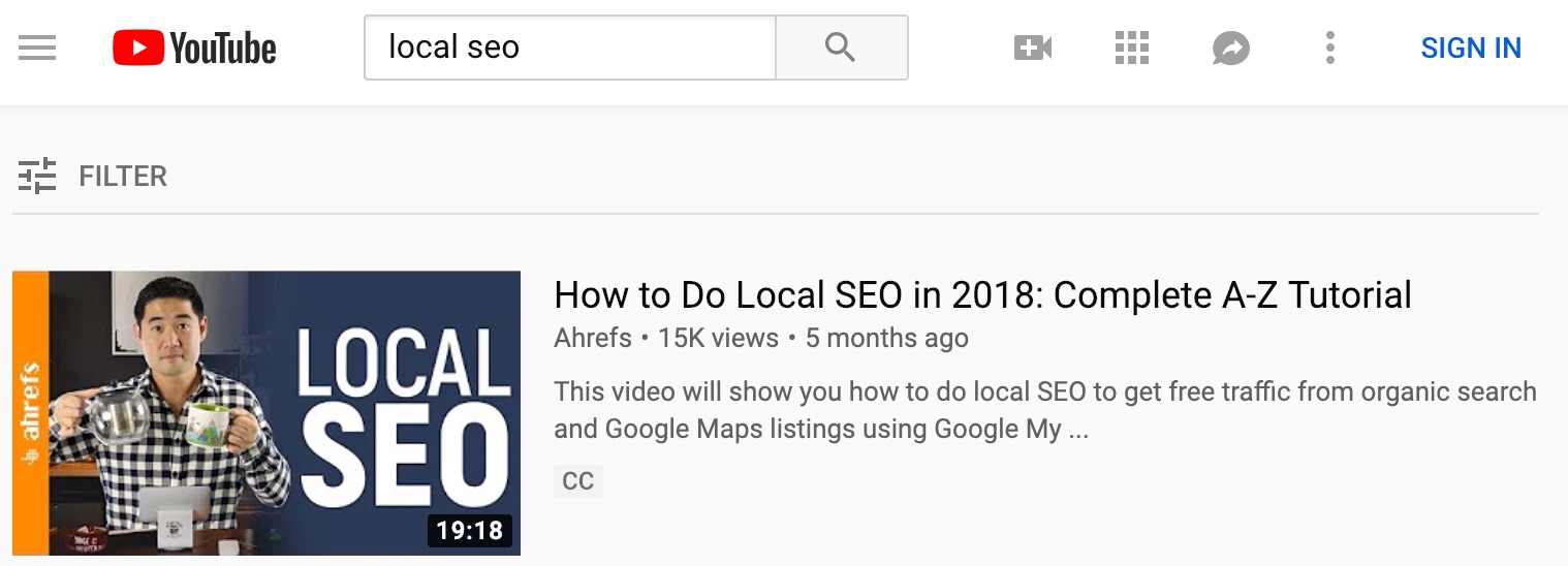 local seo YouTube