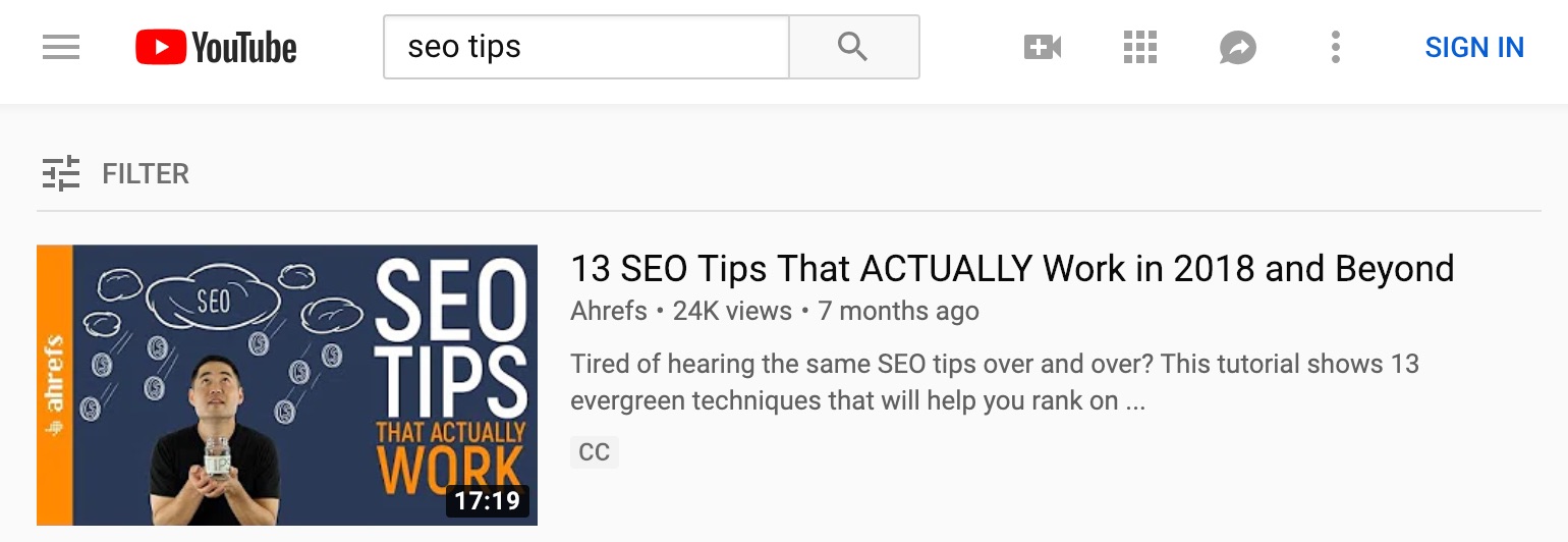 seo tips YouTube