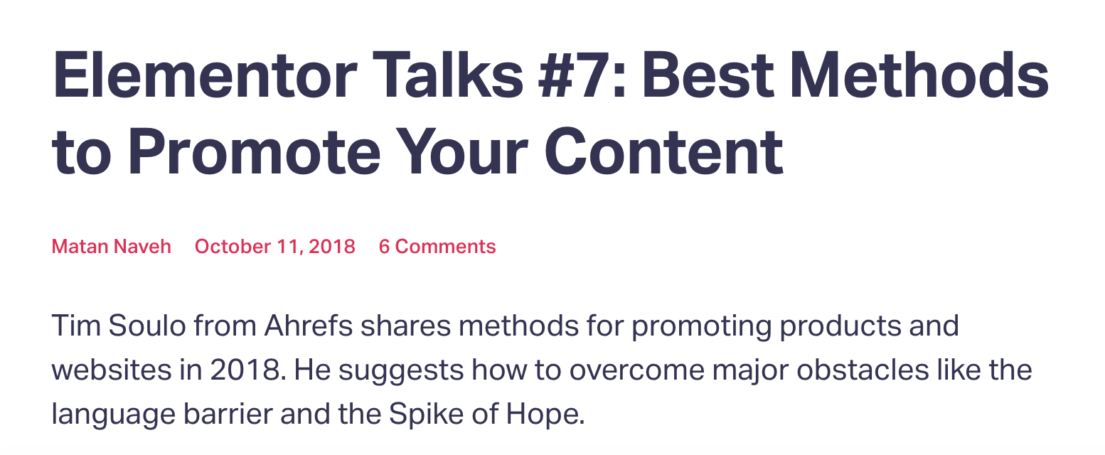 Elementor Talks 7 Best Methods to Promote Your Content Elementor