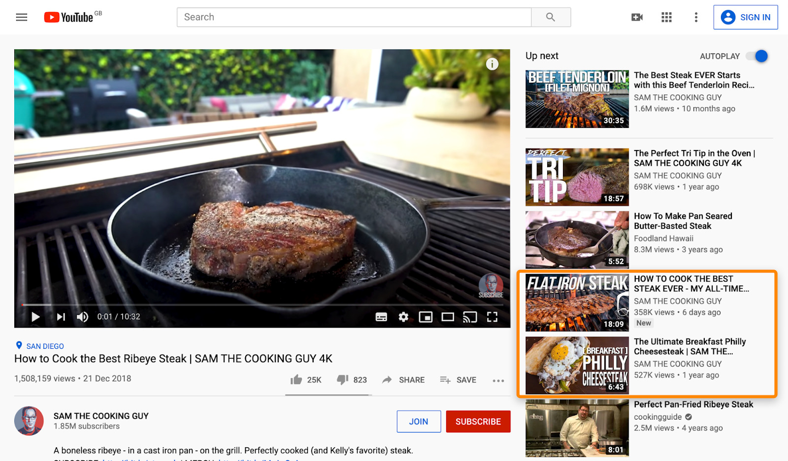 3 youtube steak recipes sidebar