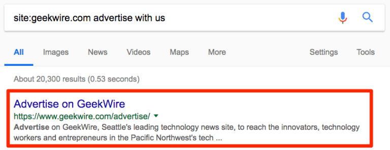 GeekWireの広告掲載ページに記載された、訪問者数やページビューなどのメディアキット的なトラフィック概要を示す情報セクションのスクリーンショット
